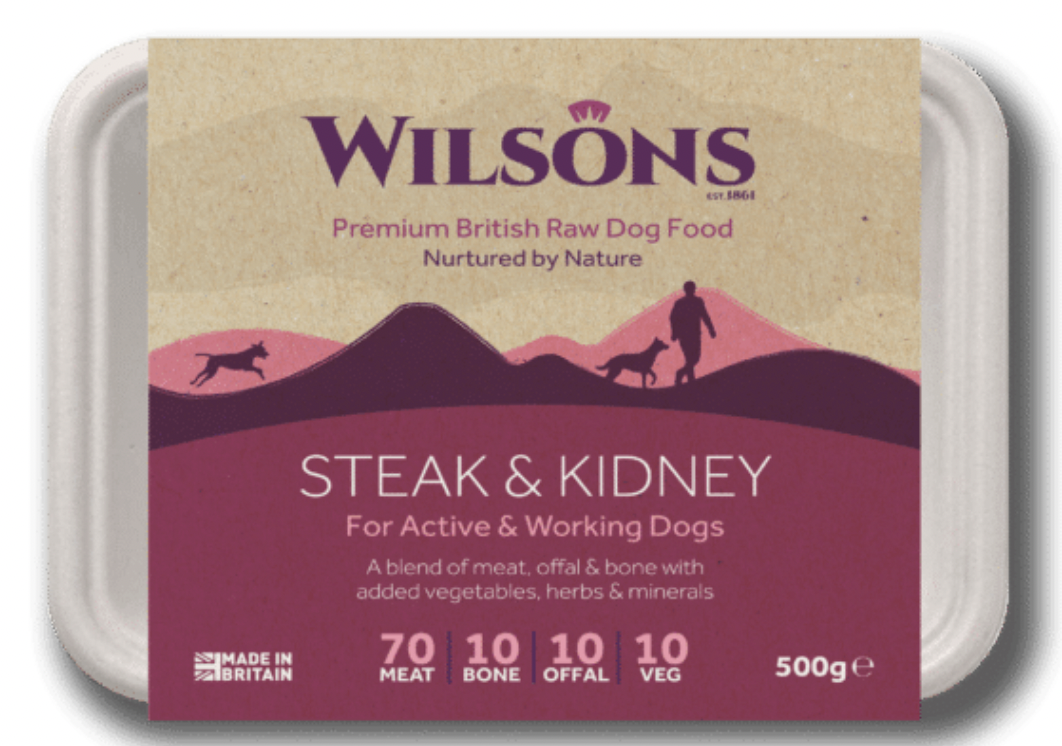 Wilson's Steak and Kidney Raw Dog Food 500g
