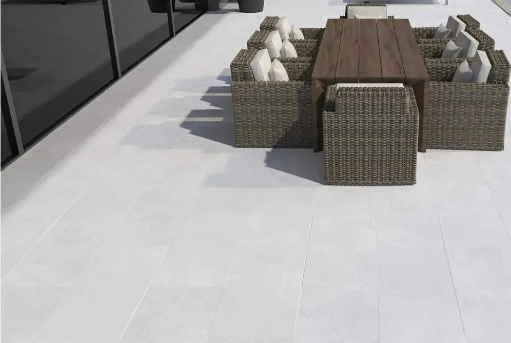 Luna Off White 600x1200x20mm Outdoor Porcelain Tiles Paving from £38.10 sq.m (21.6 sq.m / 30 pieces)