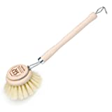 Bürstenhaus Redecker Stiff Fiber Bristle Dish Brush 2-3/4-Inch Head, 7-1/2-Inch Long Handle