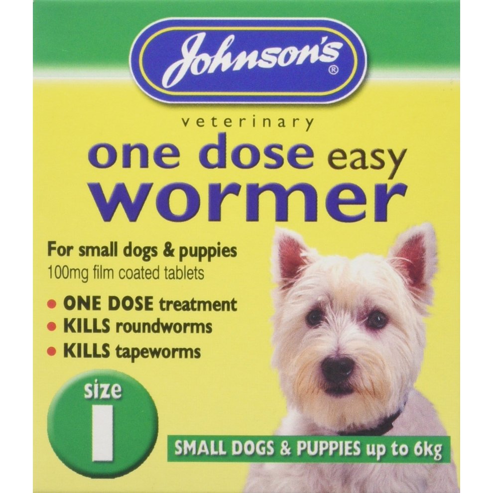Johnsons Vet One Dose Easy Wormer - Dog Worming Tablets - Size 1 Up To 6kg