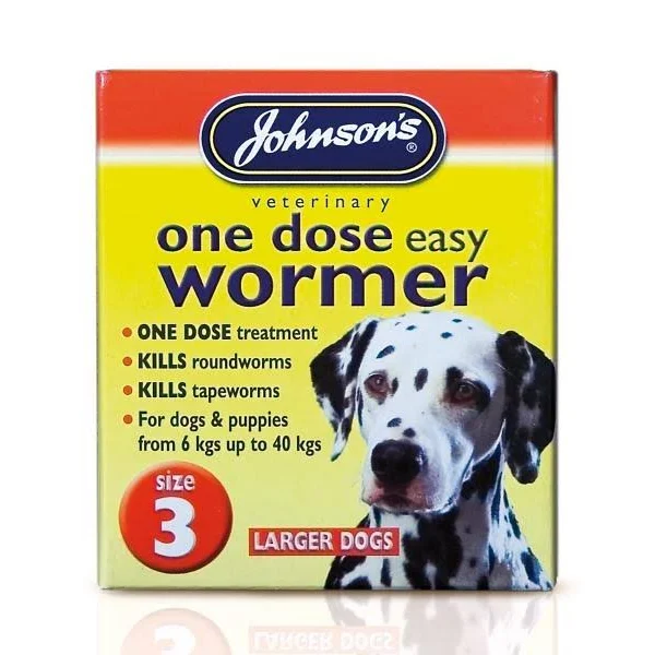 Johnson's Veterinary Worming Treatment for Dogs | Medium and Large Breed Tablets (500mg) | Pack of 4