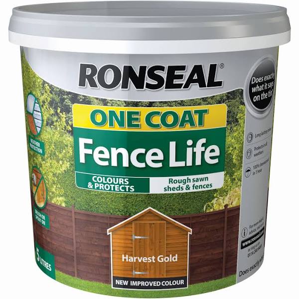 Ronseal - One Coat Fence Life Harvest Gold 5 Litre