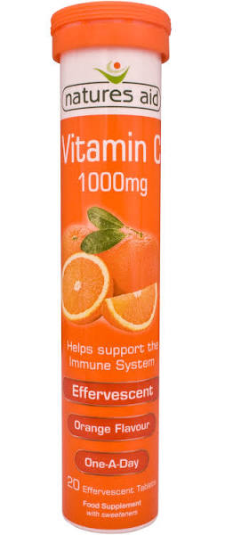 Natures Aid Vitamin C 1000mg Effervescent Orange - 20 Tablets