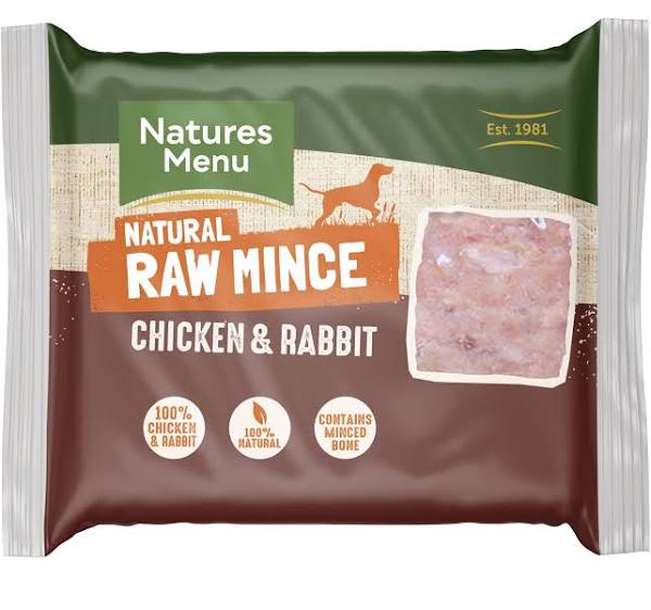 Natures Menu Frozen Mince Blocks | Chicken/Rabbit | 12 x 400g