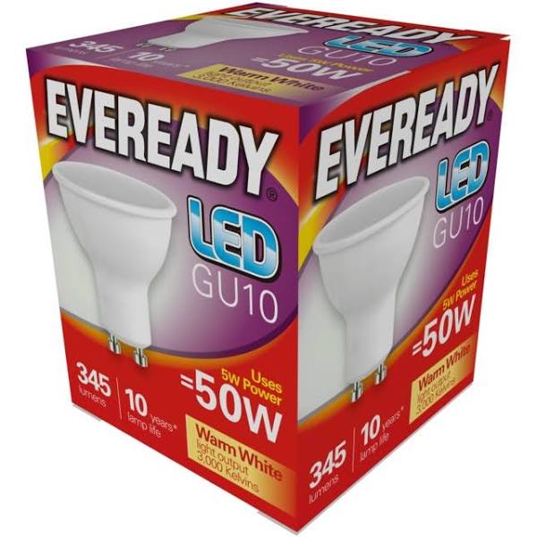 Eveready LED GU10 5W - 345lm Warm White 3000K