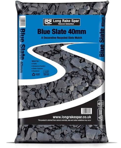 Blue Slate 40mm Decorative Chippings 20kg Bag