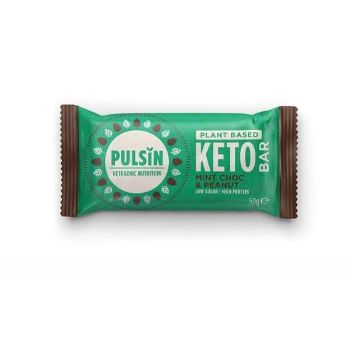 Pulsin Choc Mint & Peanut Keto Bar 50g