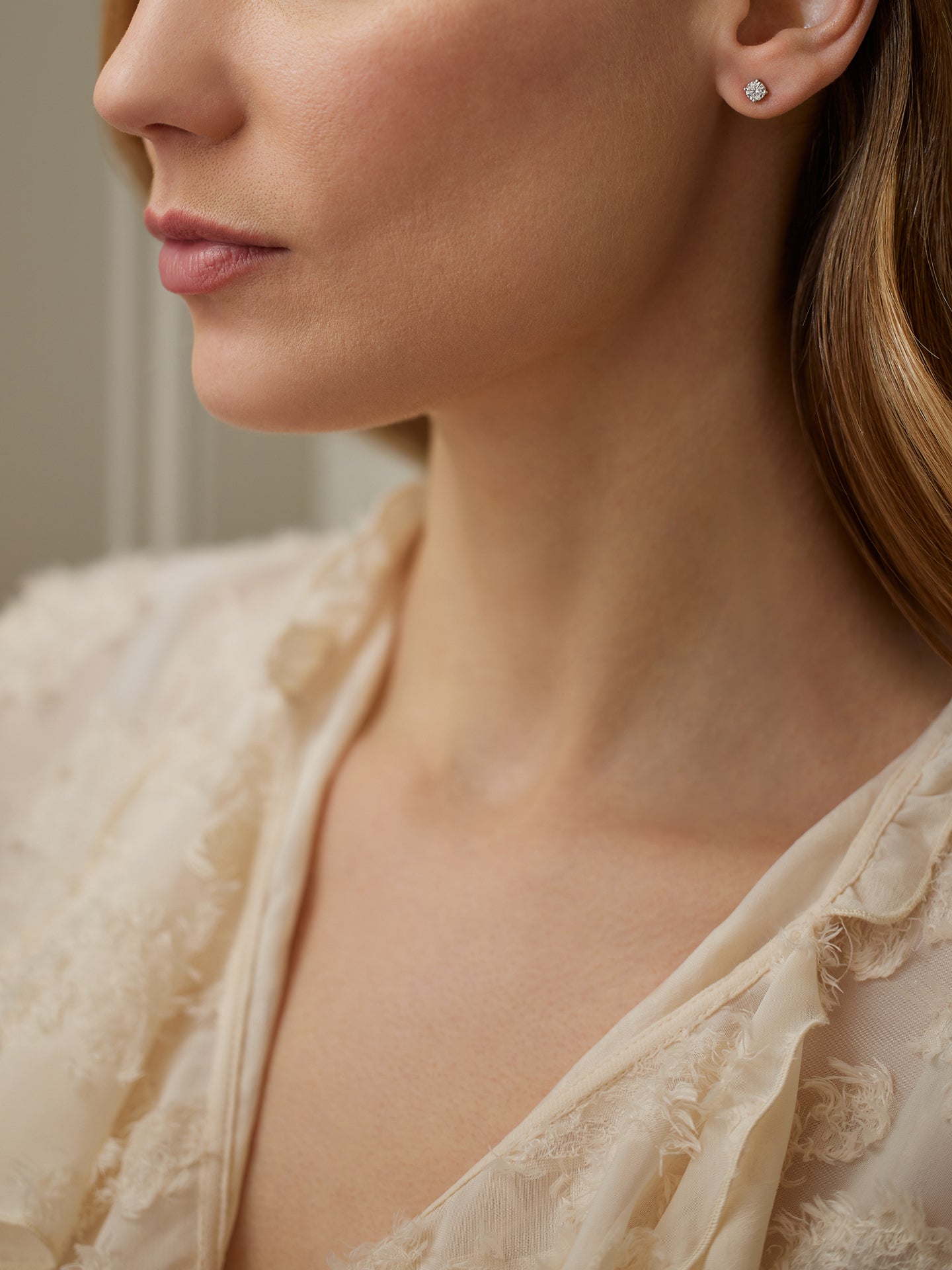 Classic Yellow Gold Diamond Stud Earrings (Total 0.6 Carat)