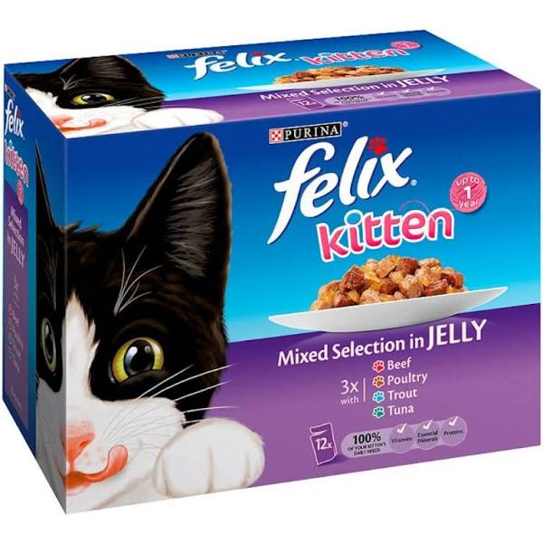 Felix Kitten Mixed Selection in Jelly 12 x 100g