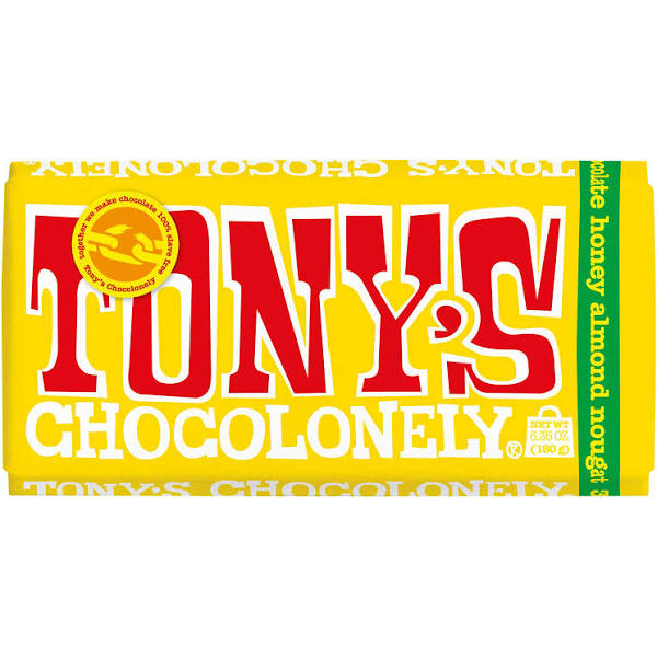 Tony's Chocolonely 32% almond Honey Nougat Milk Chocolate 180g