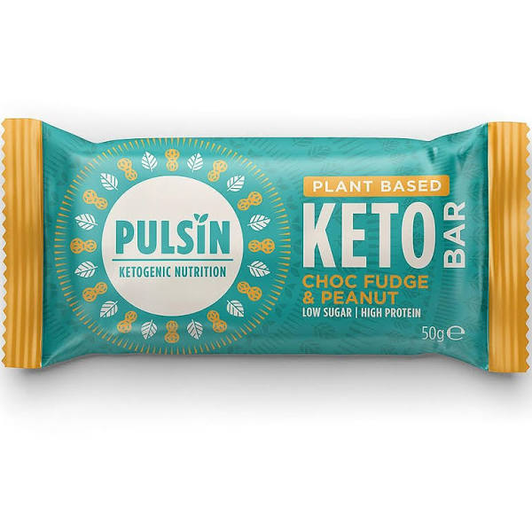Pulsin Chocolate Fudge & Peanut Keto Bar (50g)
